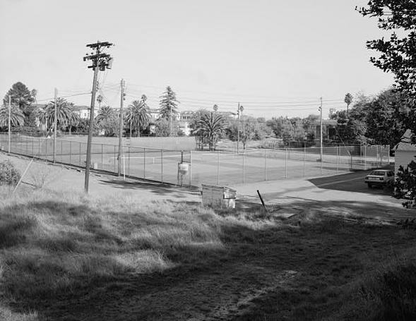 EAST TENNIS COURTS FROM SOUTHEAST CORNER OF AMPHITHEATER