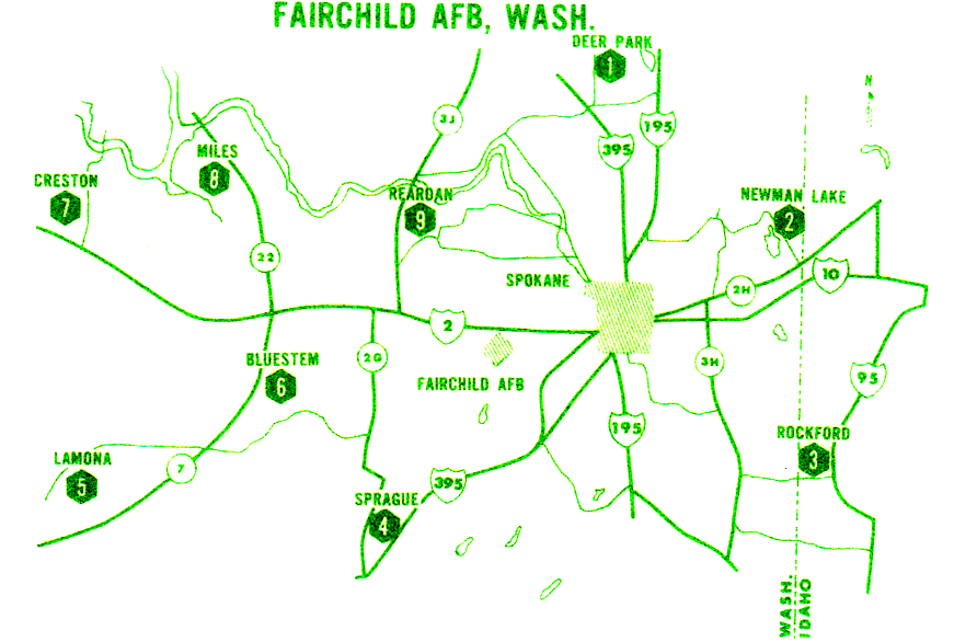 Map of Atlas Missile Silos at Fairchild AFB