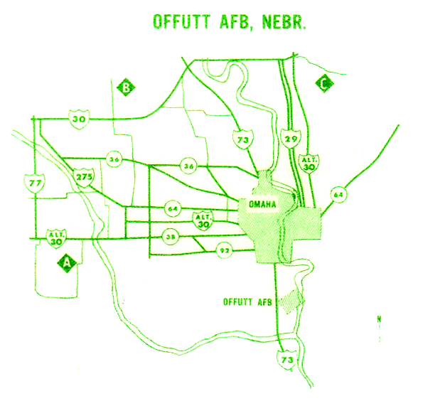 Map of Atlas Missile Silos at Offutt AFB