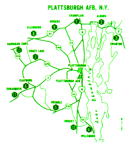 Map of Atlas Missile Silos at Plattsburgh AFB