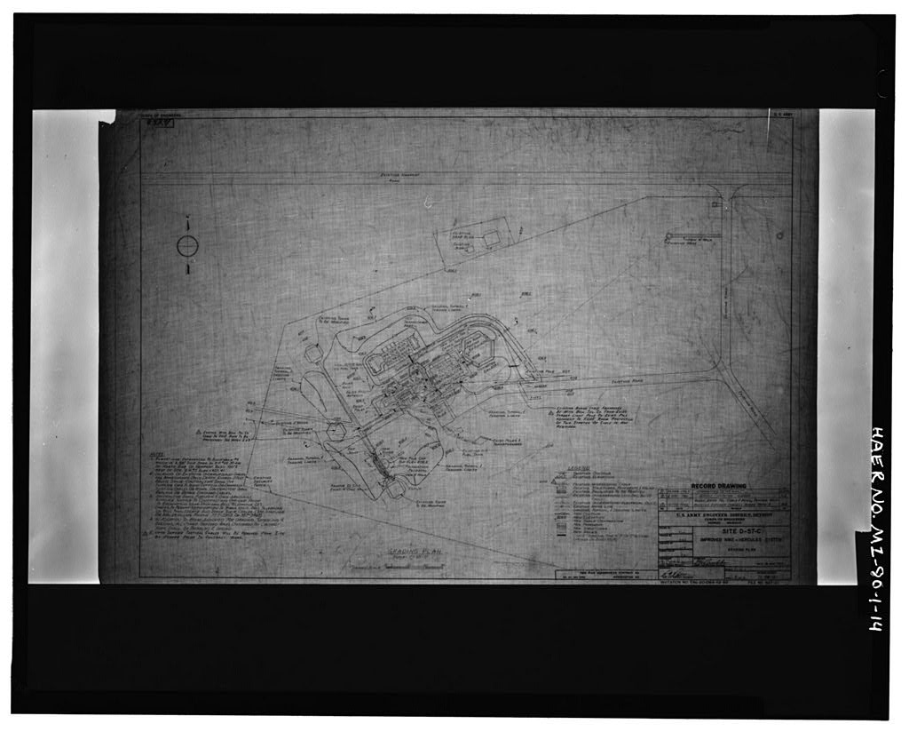 Site D-57-C, Improved NIKE-Hercules System, Grading Plan, U.S. Army Corps of Engineers, 18 January 1962.