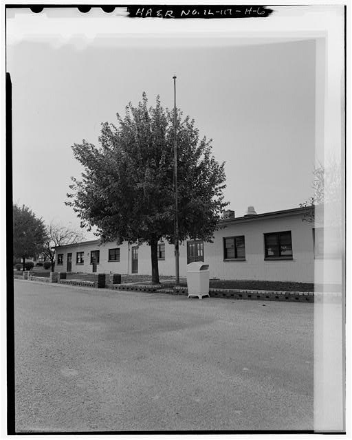 ADMINISTRATION BUILDING WITH FLAG POLE, LOOKING SOUTH