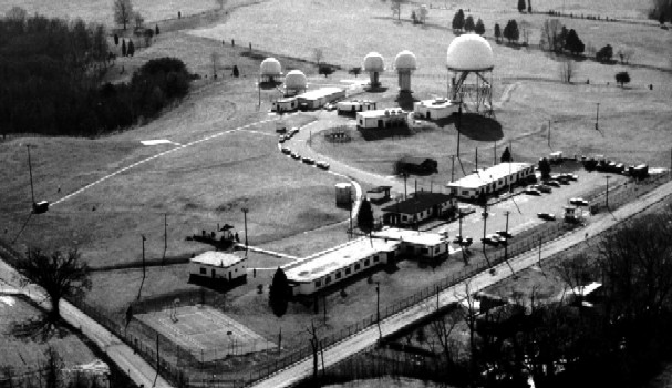 This 1972 view looks south across the IFC area, with Queen Anne Bridge Road at lower right. 