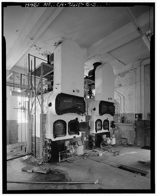 Mill Valley Early Warning Radar INTERIOR VIEW OF CENTRAL HEATING STATION, BUILDING 102, SHOWING FURNACES, LOOKING SOUTH.