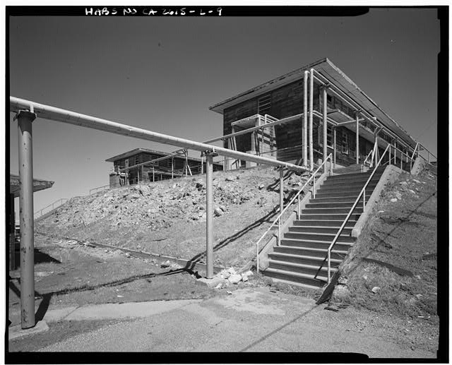 Mill Valley Early Warning Radar Station EXTERIOR OBLIQUE VIEW OF BUILDING 212 ON THE LEFT AND 214 ON THE RIGHT, LOOKING NORTH-NORTHWEST.