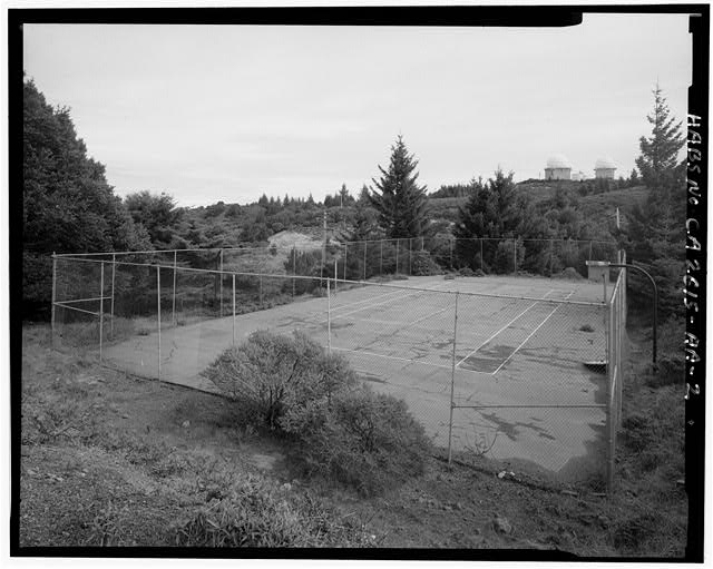 Mill Valley Early Warning Radar Station VIEW OF THE TENNIS COURTS, BUILDING 436, LOOKING EAST. 